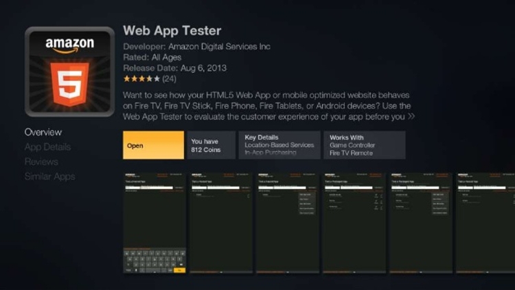 Amazon Fire Tv - Web Tester App